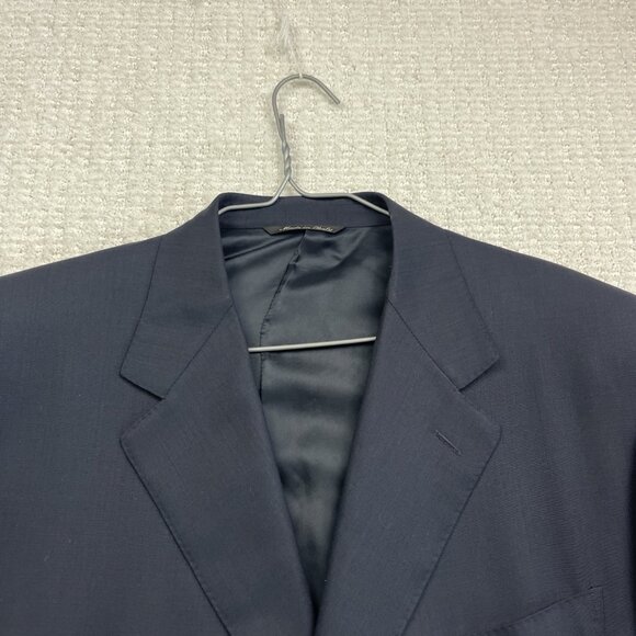 Canali Super 120s Wool Blazer Men’s Sz 54R Dark Blue 100% Wool Sport Coat Jacket - Picture 2 of 16